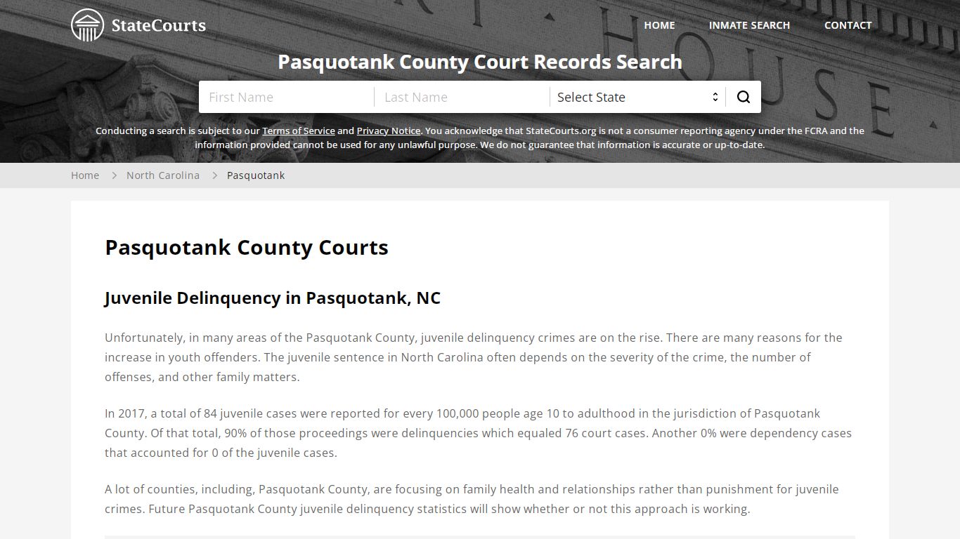 Pasquotank County, NC Courts - Records & Cases - StateCourts